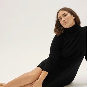 Everlane Cashmere Turtleneck Dress, Black Minidress